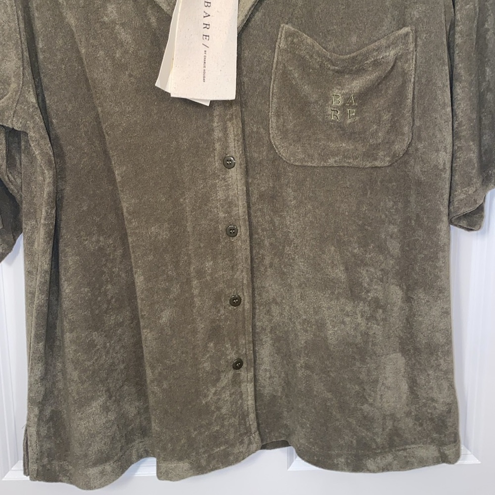 Charlie Holiday Green Terry Shirt NWT size XL - Picture 3 of 8